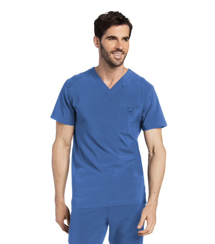 MEN'S MEDIA SCRUB V-NECK TOP. 4142