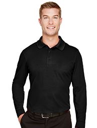 Devon & Jones CrownLux Performance™ Men's Plaited Long Sleeve Polo. DG20L