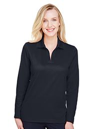 Devon & Jones CrownLux Performance™ Ladies' Plaited Long Sleeve Polo. DG20LW