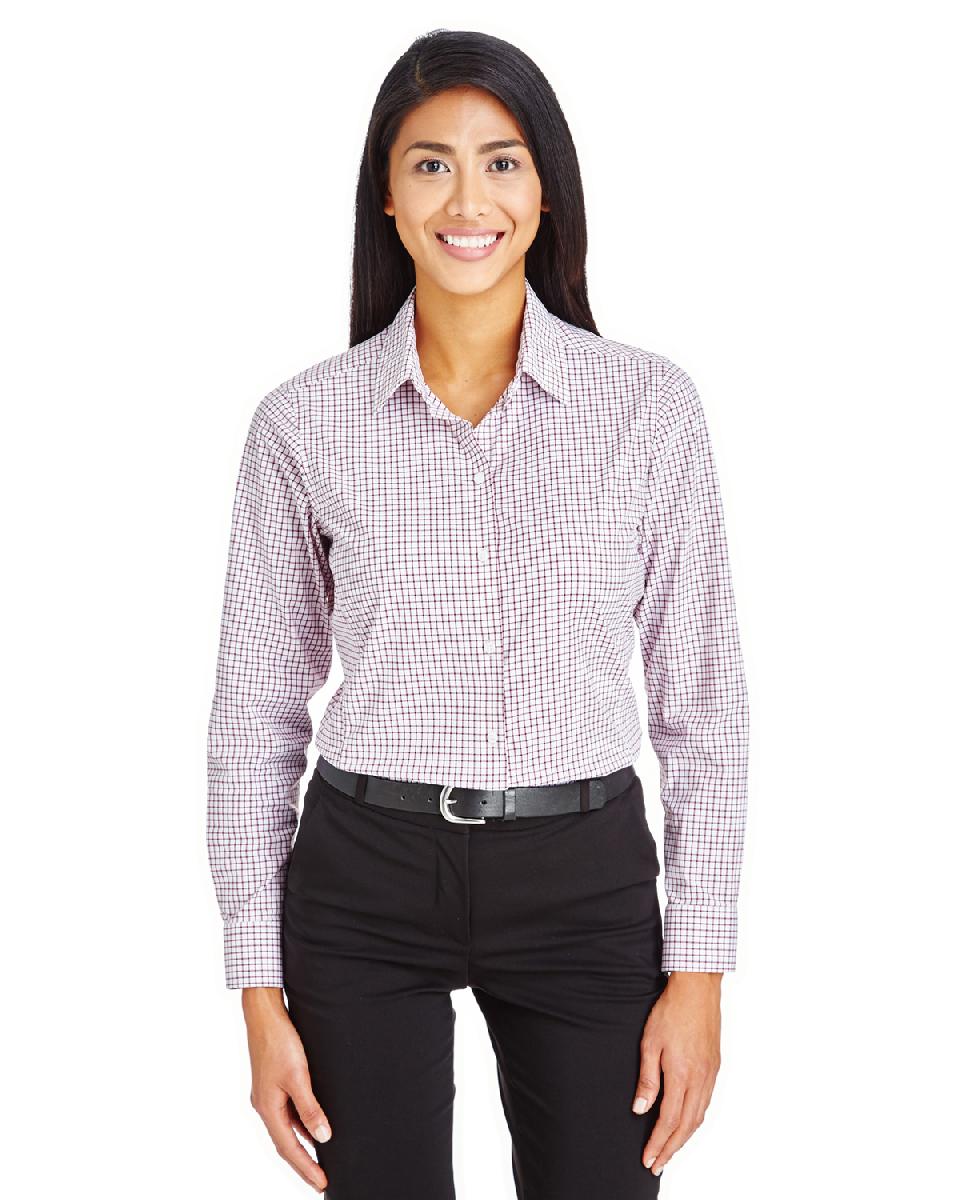 Devon & Jones CrownLux Performance™ Ladies' Micro Windowpane Shirt