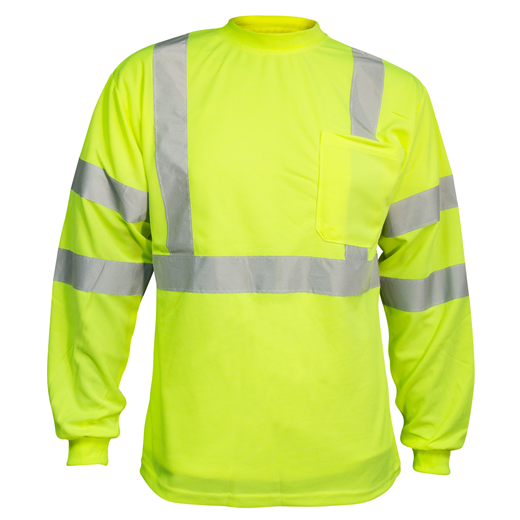   Class 3 Safety Green Long Sleeve T-Shirt. MAX450.