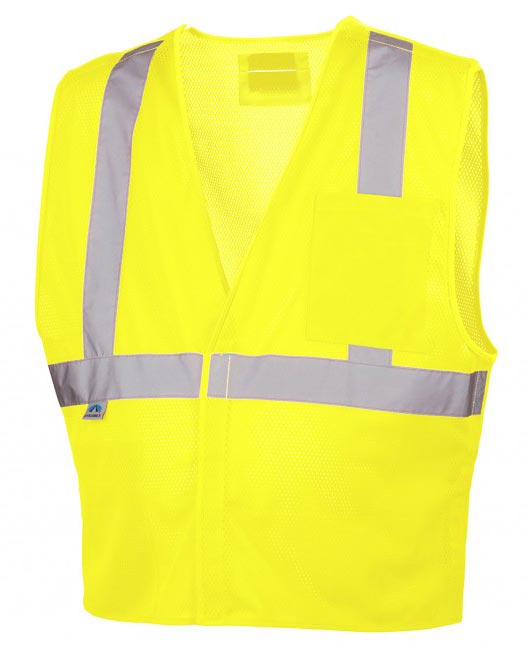 HI-VIZ LIME CLASS 2 SAFETY VEST, VELCRO CLOSURE W/LOGO