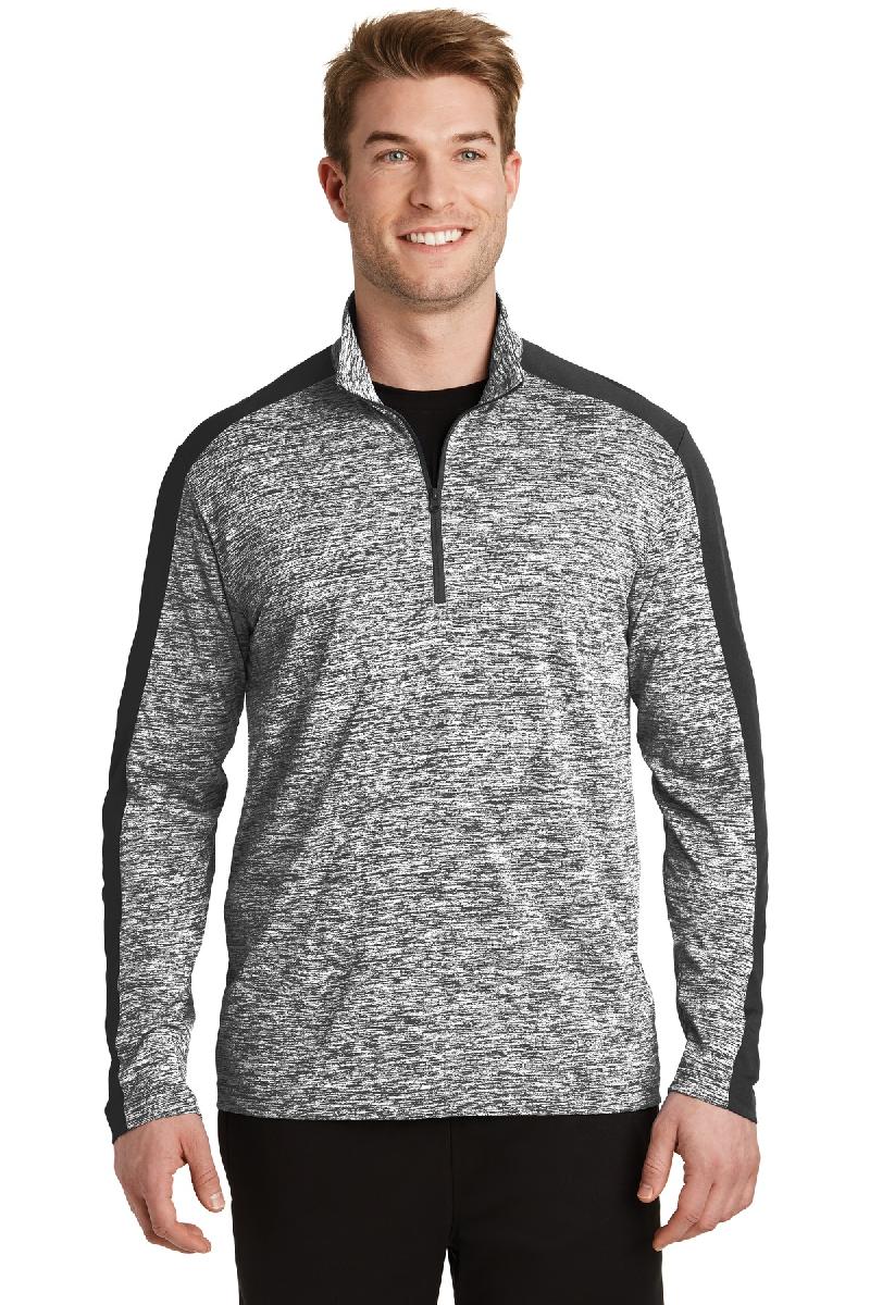 Sport-Tek &#174;  PosiCharge &#174;  Electric Heather Colorblock 1/4-Zip Pullover. ST397