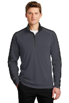 Sport-Tek &#174;  Sport-Wick &#174;  Textured Colorblock 1/4-Zip Pullover. ST861