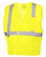 HI-VIZ LIME CLASS 2 SAFETY VEST, VELCRO CLOSURE W/LOGO